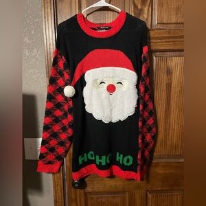 Size XL, Christmas sweater, Santa face